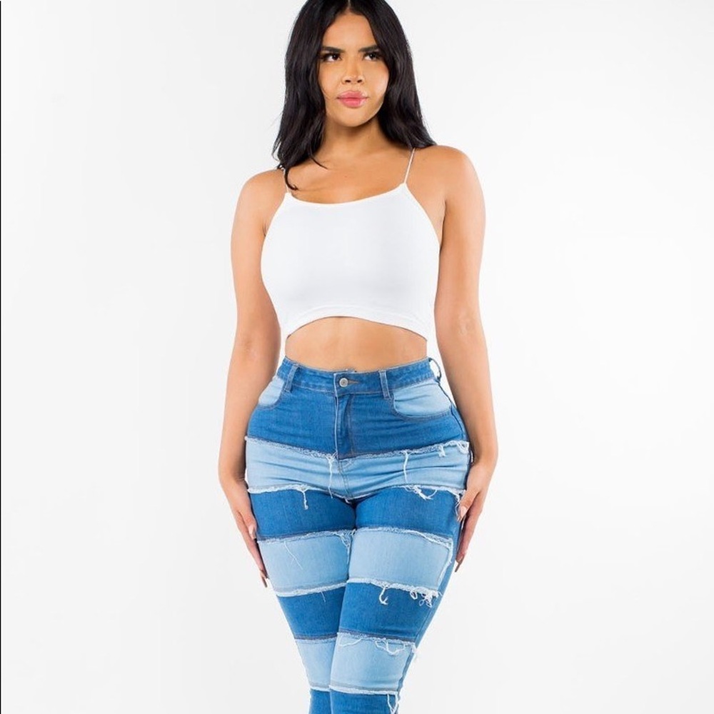Sexy Fitted Layer Designer Jean